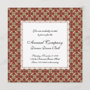 Elegant Red, Gold and Black Oriental Damask Invitation