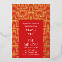 Elegant red gold asian wedding. Classic chinese 