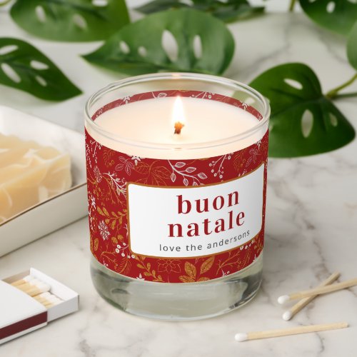 Elegant Red Gold Buon Natale  Scented Candle