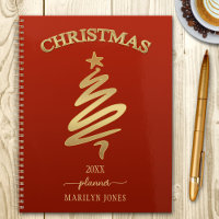 Elegant Red Gold Christmas Planner