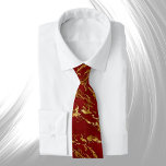 Elegant Red Gold Faux Marble Christmas Neck Tie<br><div class="desc">Elegant Red & Gold Marble Design</div>