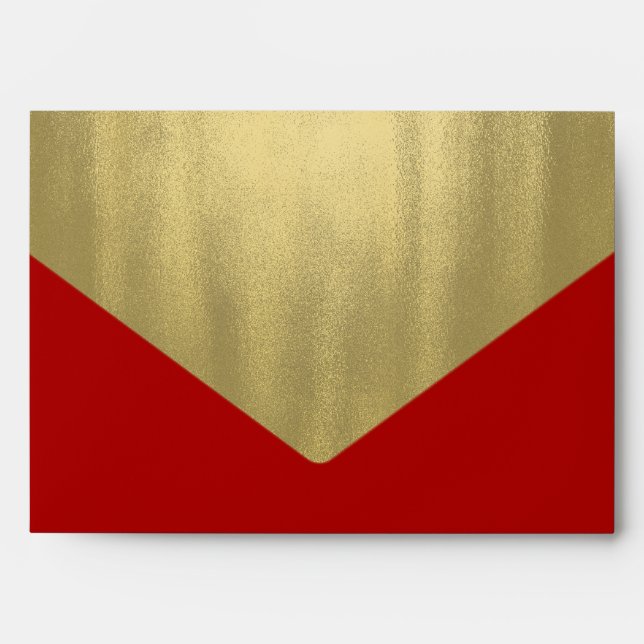 Elegant Red Gold Foil Envelope (Front)