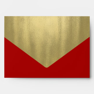 Elegant Red Gold Foil Envelope