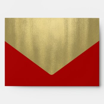 Elegant Red Gold Foil Envelope by decembermorning at Zazzle