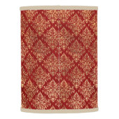 Elegant Red & Gold Pattern Custom Monogram Accent Lamp Shade (Back)