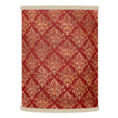 Elegant Red & Gold Pattern Custom Monogram Accent Lamp Shade (Left)