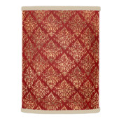 Elegant Red & Gold Pattern Custom Monogram Accent Lamp Shade (Right)