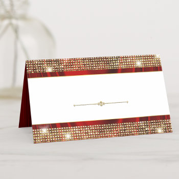 Elegant Red Gold Seating Table Place Cards by Pure_Elegance at Zazzle