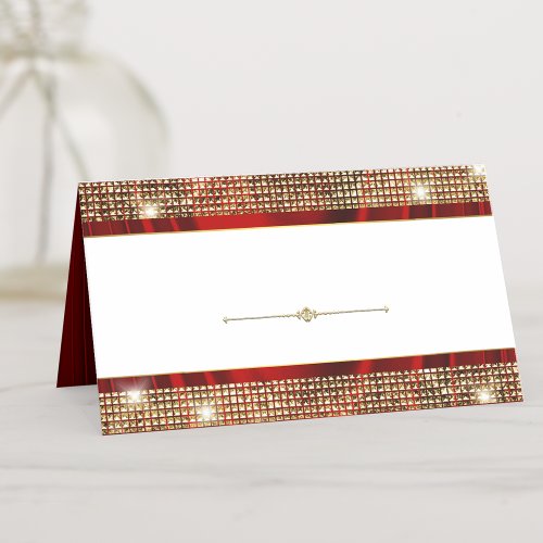 Elegant Red Gold Seating Table Place Cards