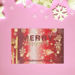 Elegant Red Gold Snowflake Christmas Placemat