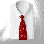 Elegant Red Gold Stars Christmas Neck Tie<br><div class="desc">Gold stars on a red background.</div>