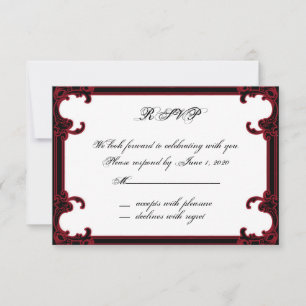 Elegant Red Gothic Frame Response Card