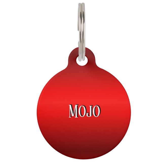 Elegant Red Gradient   Pet ID Tag (Front)