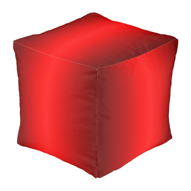 Elegant Red Gradient Pouf (Angled Back)
