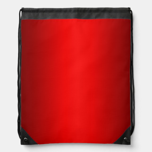 Elegant Red Gradient to Black  Drawstring Bag (Front)