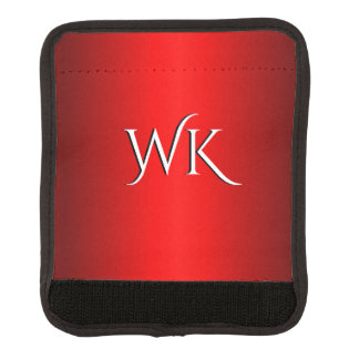 Elegant Red Gradient to Black Monogtam Luggage Handle Wrap