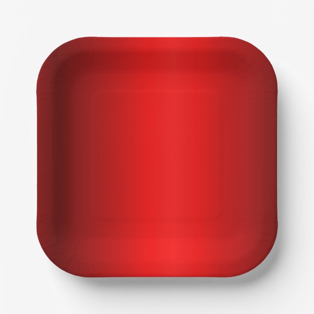 Elegant Red Gradient to Black  Paper Plates (Front)