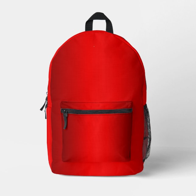 Elegant Red Gradient to Black  Printed Backpack (Front)