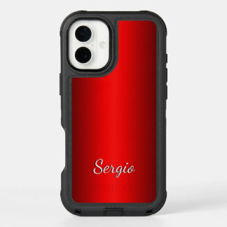 Elegant Red Gradient w Text of Choice iPhone 16 Plus Case