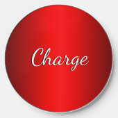 Elegant Red Gradient w Text of Choice Wireless Charger (Front)