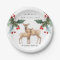 ELEGANT RED GREEN HOLLY BERRY DEER DUO NEW YEAR