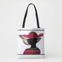 Elegant Red Green Patterned Tote Bag