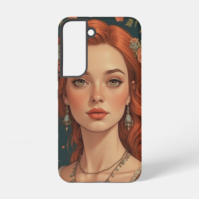 Elegant Red-Haired Princess Samsung Case (Back)