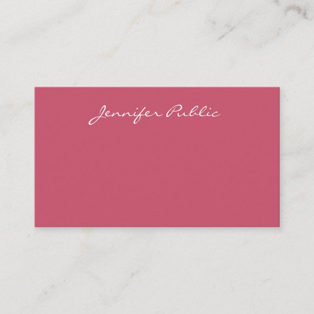 Elegant Red Handwritten Name Professional Modern Business Card (Front)