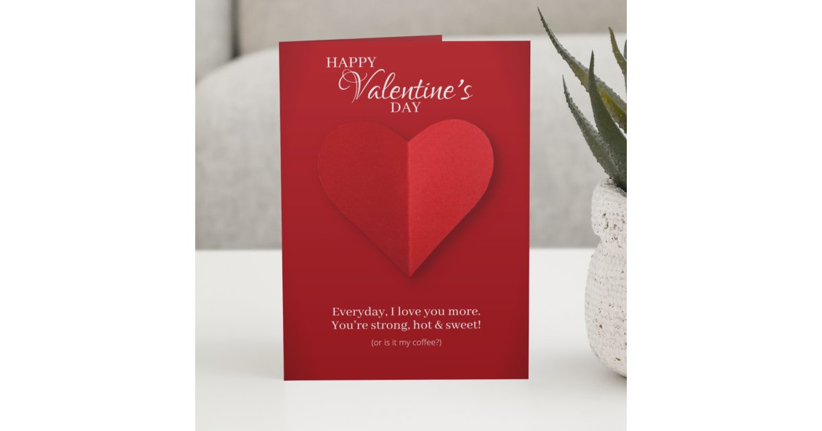 Elegant Red Heart Cheeky Valentine's Day Card | Zazzle