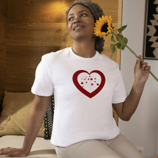 Elegant Red Heart Valentine's Day Girlfriend Gift T-Shirt