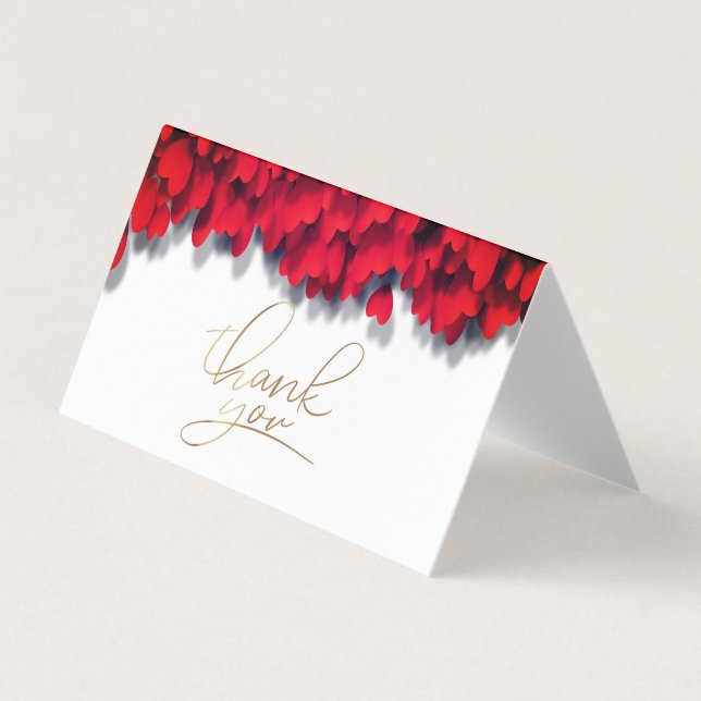 Elegant Red Hearts  Business Card (Front)