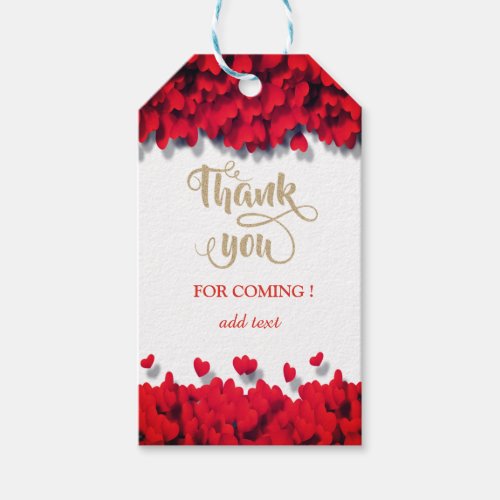 Elegant Red Hearts  Gift Tags