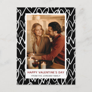 Elegant Red Hearts Happy Valentine's Day 1 Photo Holiday Postcard