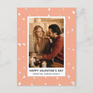 Elegant Red Hearts Happy Valentine's Day 1 Photo Holiday Postcard
