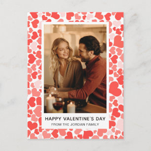 Elegant Red Hearts Happy Valentine's Day 1 Photo Holiday Postcard