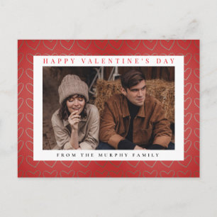 Elegant Red Hearts Happy Valentine's Day 2 Photo Holiday Postcard