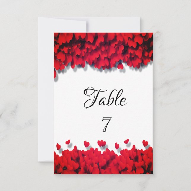 Elegant Red Hearts  Invitation (Front)