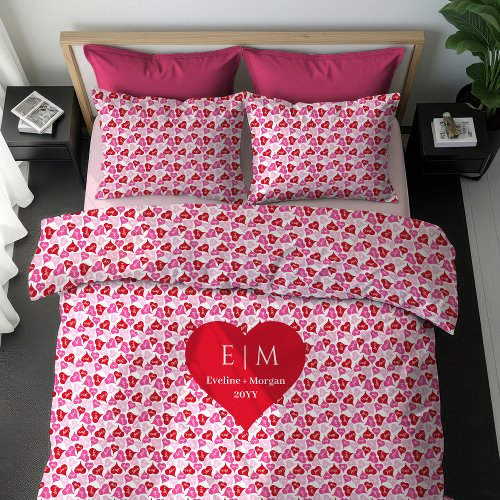 Elegant Red Hearts Love Gift Personalized Duvet