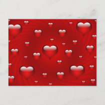 Elegant Red Hearts Love Valentine Postcard