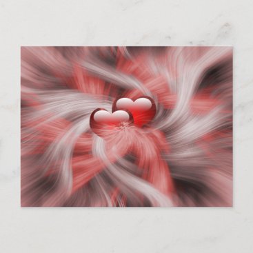 Elegant Red Hearts Love Valentines Postcard