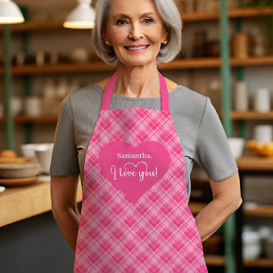 Elegant Red Hearts Personalized Love Gift Valentin Apron