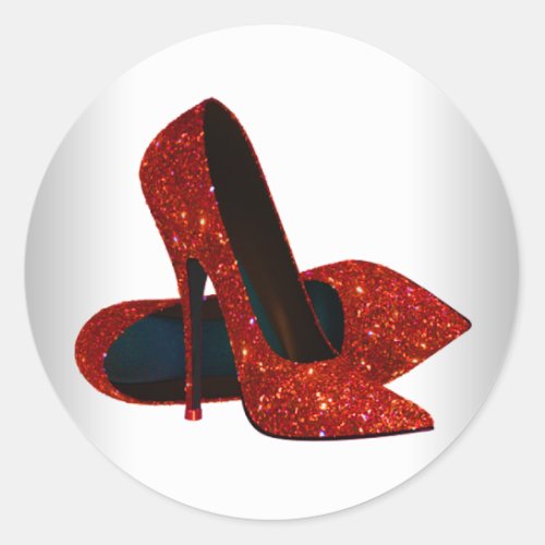 Elegant Red High Heel Shoe Stickers