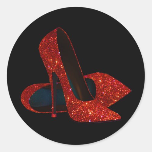 Elegant Red High Heel Shoe Stickers