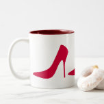 Elegant Red High Heel Shoes Two-tone Coffee Mug at Zazzle