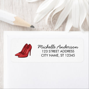 Elegant Red High Heels Return Address label
