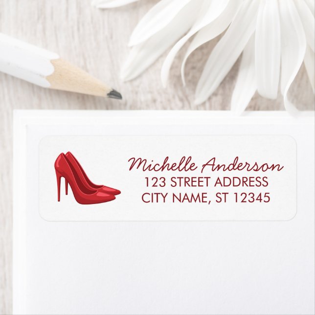 Elegant Red High Heels Return Address label        (Insitu)