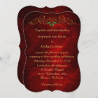 Elegant Red Holly Christmas Wedding Invitation | Zazzle