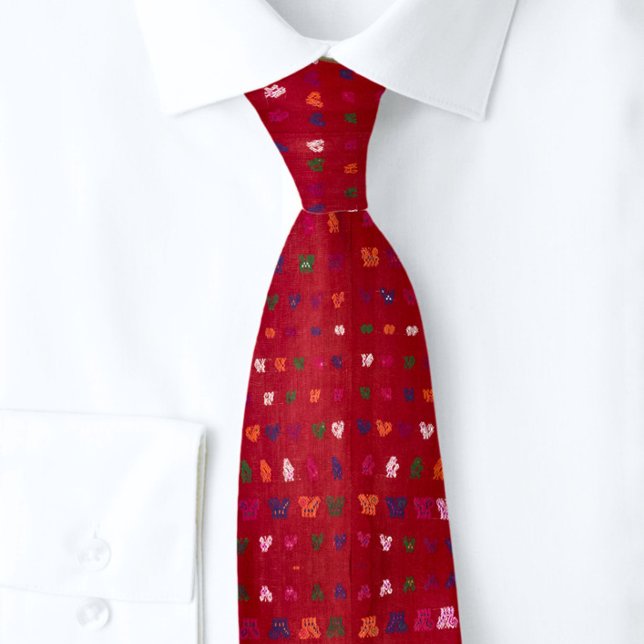 Elegant Red Knight Horses King"s Crown Motif Neck Tie (Creator Uploaded)