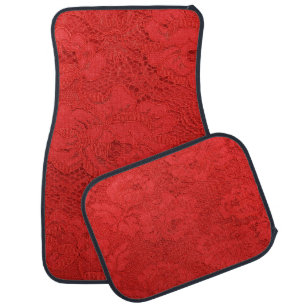 Elegant red lace, seamless texture car floor mat