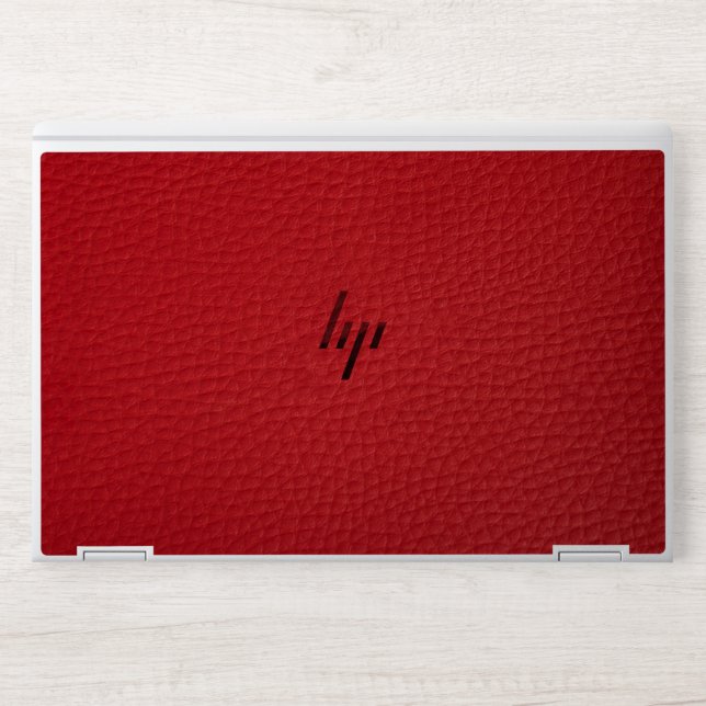 Elegant Red leather HP Laptop Skin (Front)